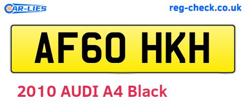AF60HKH are the vehicle registration plates.