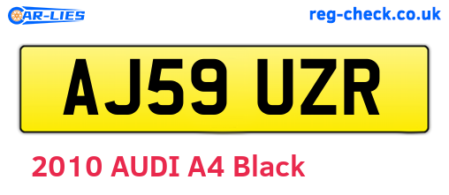AJ59UZR are the vehicle registration plates.