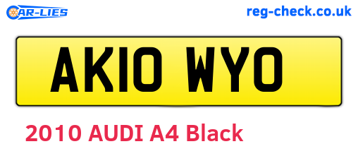 AK10WYO are the vehicle registration plates.