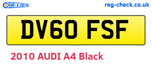 DV60FSF are the vehicle registration plates.
