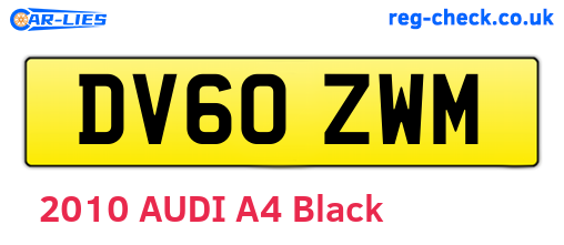 DV60ZWM are the vehicle registration plates.