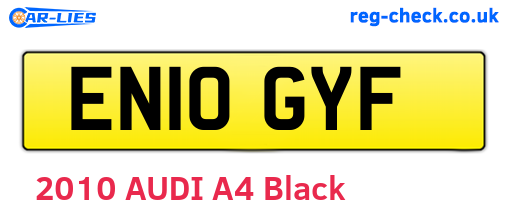 EN10GYF are the vehicle registration plates.
