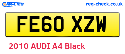 FE60XZW are the vehicle registration plates.