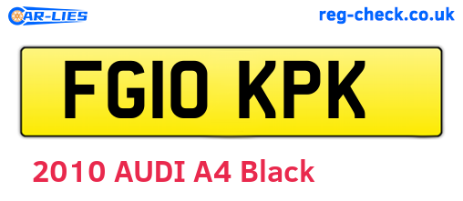FG10KPK are the vehicle registration plates.