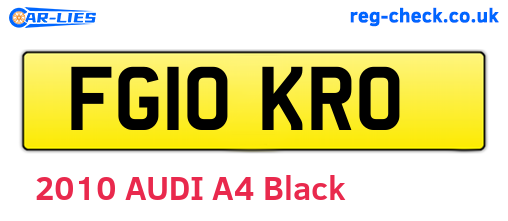 FG10KRO are the vehicle registration plates.