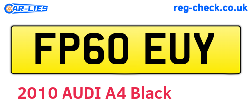 FP60EUY are the vehicle registration plates.