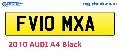 FV10MXA are the vehicle registration plates.