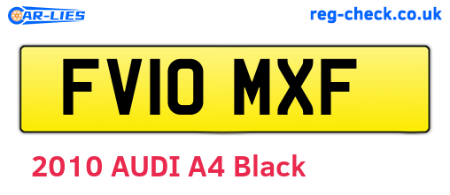 FV10MXF are the vehicle registration plates.