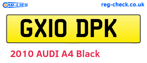 GX10DPK are the vehicle registration plates.
