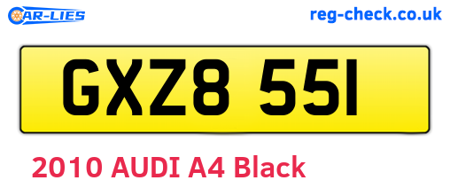 GXZ8551 are the vehicle registration plates.