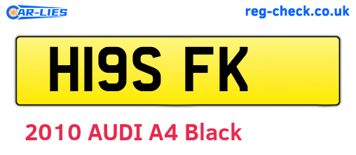 H19SFK are the vehicle registration plates.