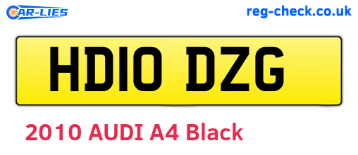 HD10DZG are the vehicle registration plates.