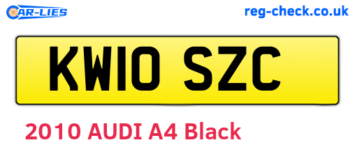 KW10SZC are the vehicle registration plates.