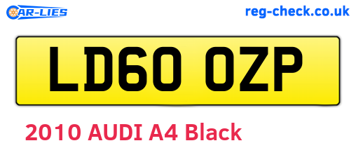 LD60OZP are the vehicle registration plates.