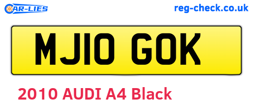 MJ10GOK are the vehicle registration plates.