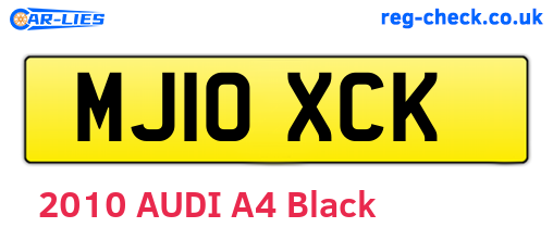 MJ10XCK are the vehicle registration plates.