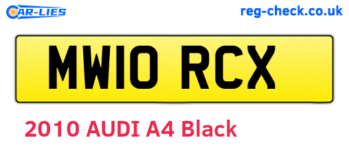 MW10RCX are the vehicle registration plates.