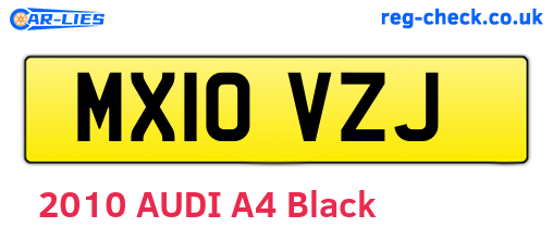 MX10VZJ are the vehicle registration plates.