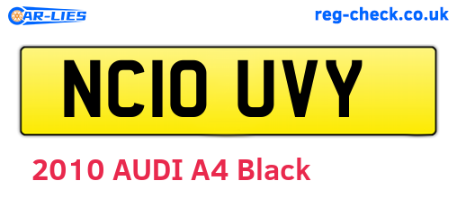 NC10UVY are the vehicle registration plates.