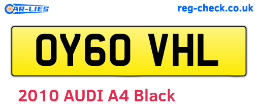 OY60VHL are the vehicle registration plates.