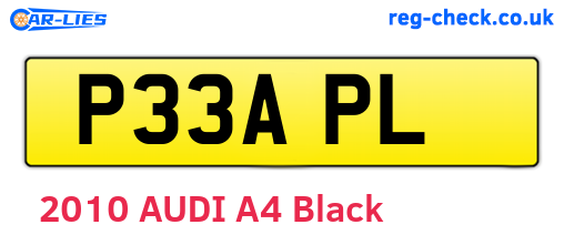 P33APL are the vehicle registration plates.