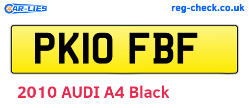 PK10FBF are the vehicle registration plates.