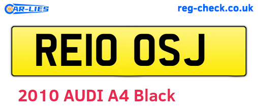 RE10OSJ are the vehicle registration plates.