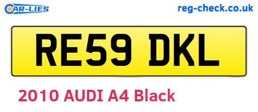 RE59DKL are the vehicle registration plates.