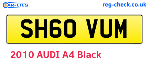 SH60VUM are the vehicle registration plates.