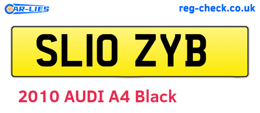 SL10ZYB are the vehicle registration plates.