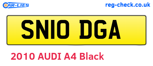 SN10DGA are the vehicle registration plates.