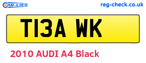 T13AWK are the vehicle registration plates.