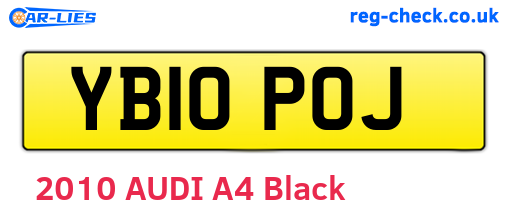 YB10POJ are the vehicle registration plates.