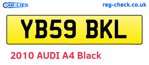 YB59BKL are the vehicle registration plates.