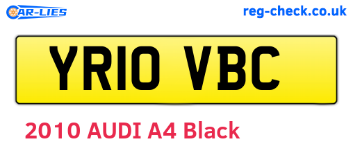YR10VBC are the vehicle registration plates.