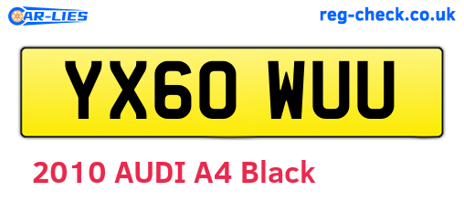 YX60WUU are the vehicle registration plates.
