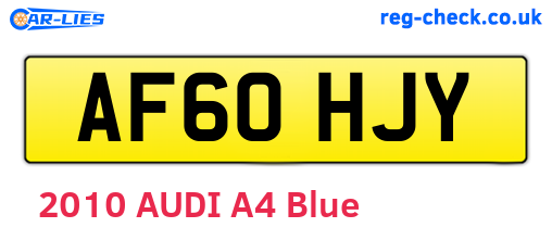 AF60HJY are the vehicle registration plates.