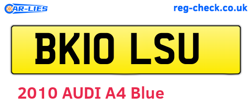 BK10LSU are the vehicle registration plates.
