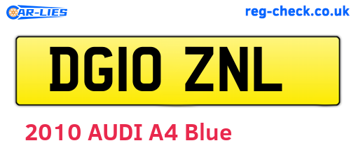 DG10ZNL are the vehicle registration plates.