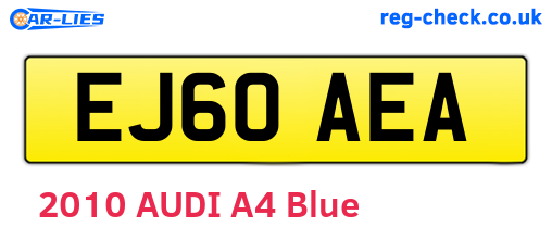 EJ60AEA are the vehicle registration plates.
