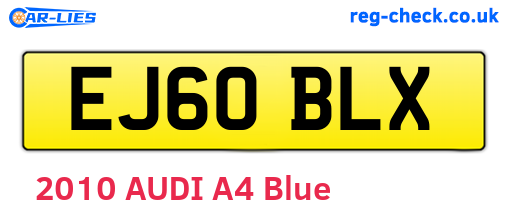 EJ60BLX are the vehicle registration plates.