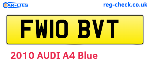 FW10BVT are the vehicle registration plates.