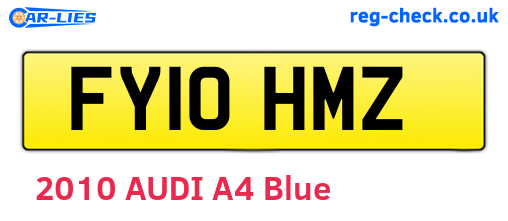 FY10HMZ are the vehicle registration plates.