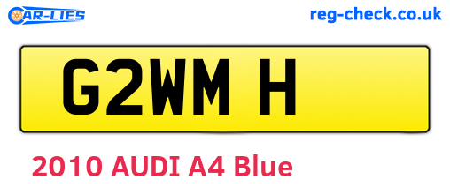 G2WMH are the vehicle registration plates.
