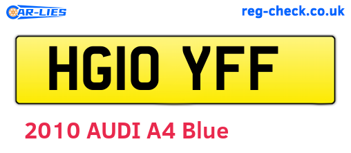 HG10YFF are the vehicle registration plates.