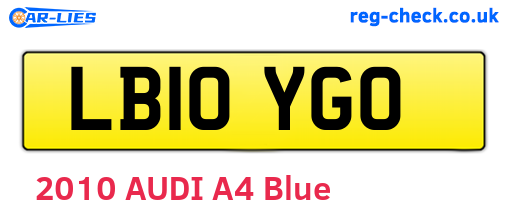 LB10YGO are the vehicle registration plates.