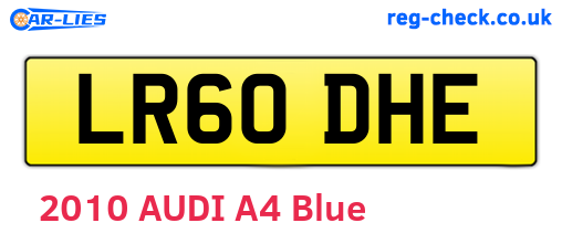 LR60DHE are the vehicle registration plates.