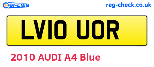 LV10UOR are the vehicle registration plates.