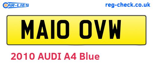 MA10OVW are the vehicle registration plates.