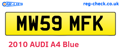 MW59MFK are the vehicle registration plates.